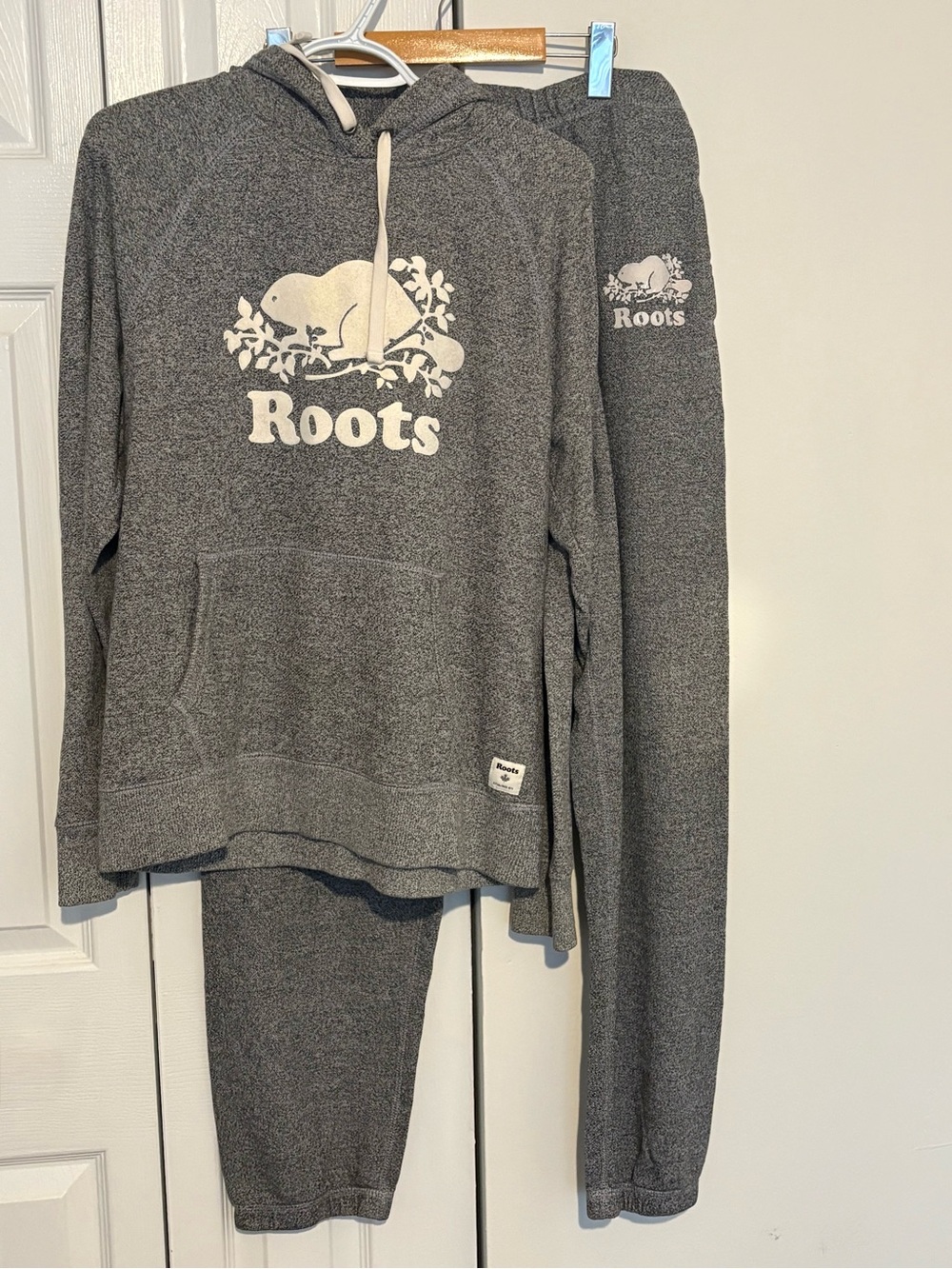 Roots Salt and Pepper Fleece Matching Set Hoodie Sweats Size Large L